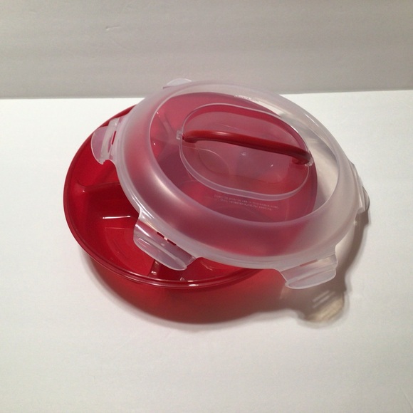 Lock n Lock Red Chip n Dip/ Veg Dip Slotted Bowl w Handle New in Original Box - Picture 7 of 9